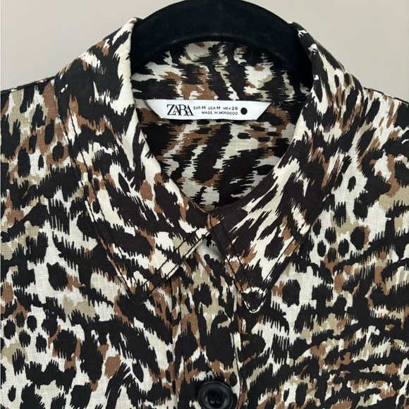 Zara Leopard Midi Dress, Size M - Picture 3 of 9
